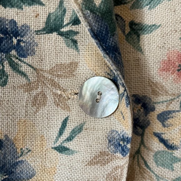 Vintage 90's Worthington Women's Single Button Floral Blazer Linen Blend 2P - Picture 2 of 13